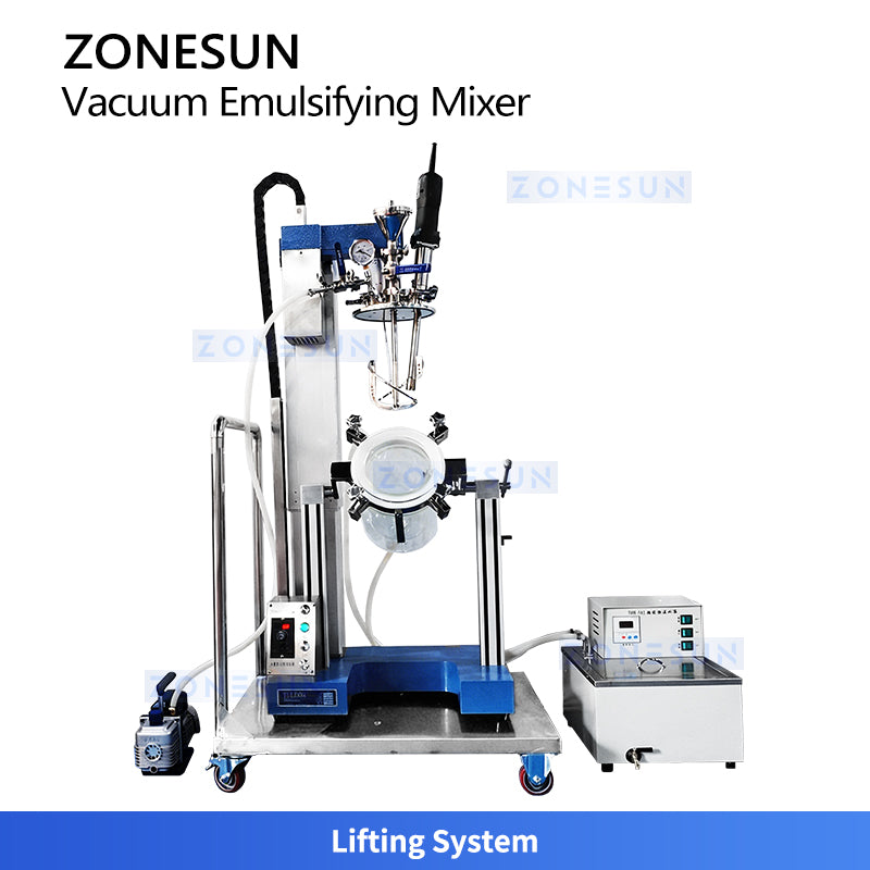 ZONESUN ZS-YK5L Laboratory Vacuum Emulsifying Homogenizer Mixer for Cream & Lotion