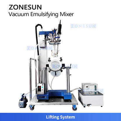 ZONESUN ZS-YK5L Laboratory Vacuum Emulsifying Homogenizer Mixer for Cream & Lotion