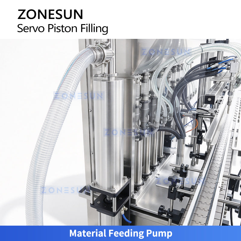 ZONESUN ZS-YT8T-8PX Automatic 8-Head Servo Piston Paste Filling Machine for Pastes and Viscous Liquid