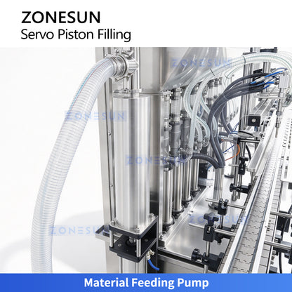ZONESUN ZS-YT8T-8PX Automatic 8-Head Servo Piston Paste Filling Machine for Pastes and Viscous Liquid
