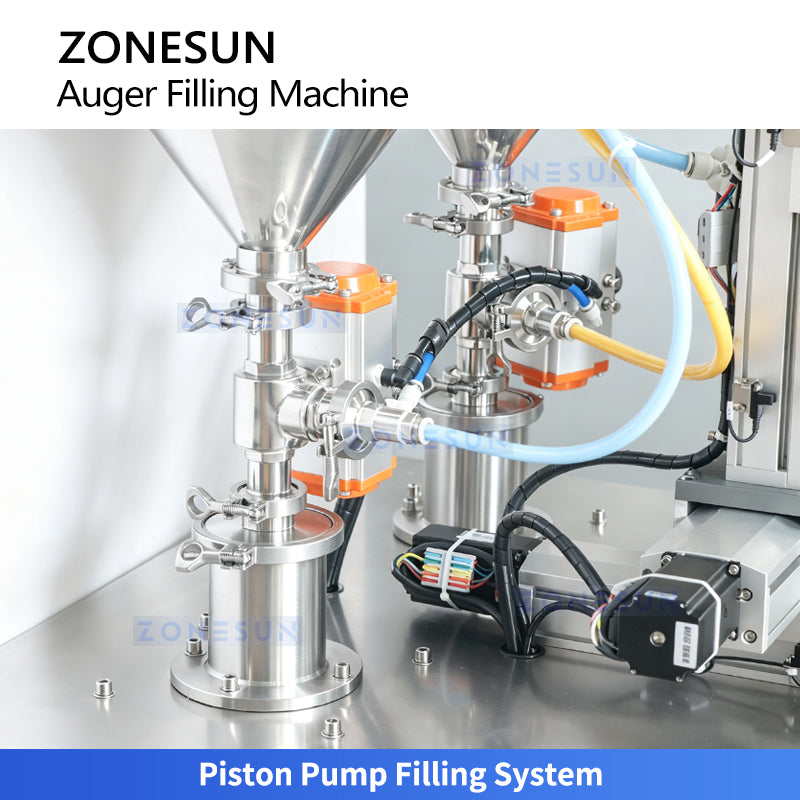 ZONESUN ZS-MCS4 Dual-Color Spiral Pattern Piston Filling Machine For Face Cream, Body Lotion