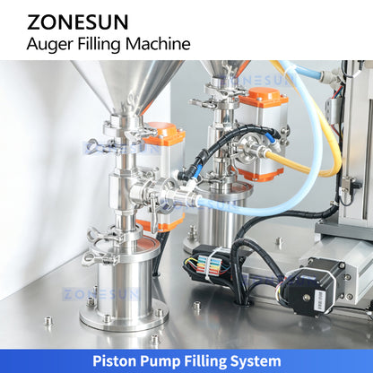 ZONESUN ZS-MCS4 Dual-Color Spiral Pattern Piston Filling Machine For Face Cream, Body Lotion