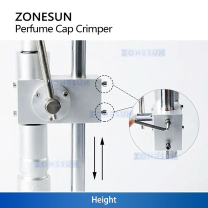 ZONESUN ZS-TYG2 Manual Perfume Crimping Machine Metal Cap Press Capping Spray Bottle Crimper