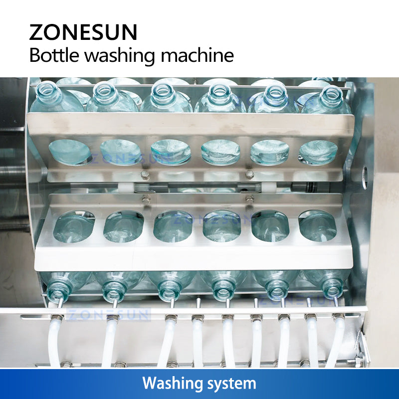 ZONESUN ZS-UWB5 Automatic Ultrasonic Bottle Washing Machine | 6000BPH Glass & Plastic Bottle Cleaner for Filling Lines
