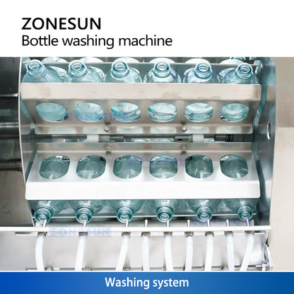 ZONESUN ZS-UWB5 Automatic Ultrasonic Bottle Washing Machine | 6000BPH Glass & Plastic Bottle Cleaner for Filling Lines