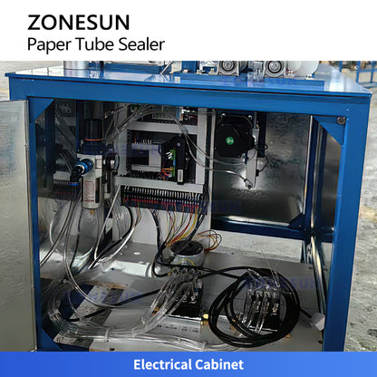 ZONESUN ZS-ZGJB20 Automatic Paper Tube Top Film and Tape Sealing Machine for Packaging Lines
