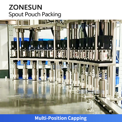 Mass Production: ZONESUN ZS-SPFC7 12-Head Rotary Automatic Spout Pouch Filling & Capping Machine