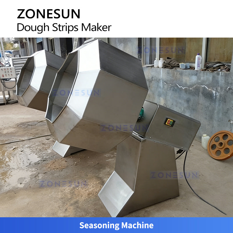 ZONESUN ZS-DSPL1 Fully Automatic Chin Chin & Dough Strip Production Line Mixing, Frying & Seasoning