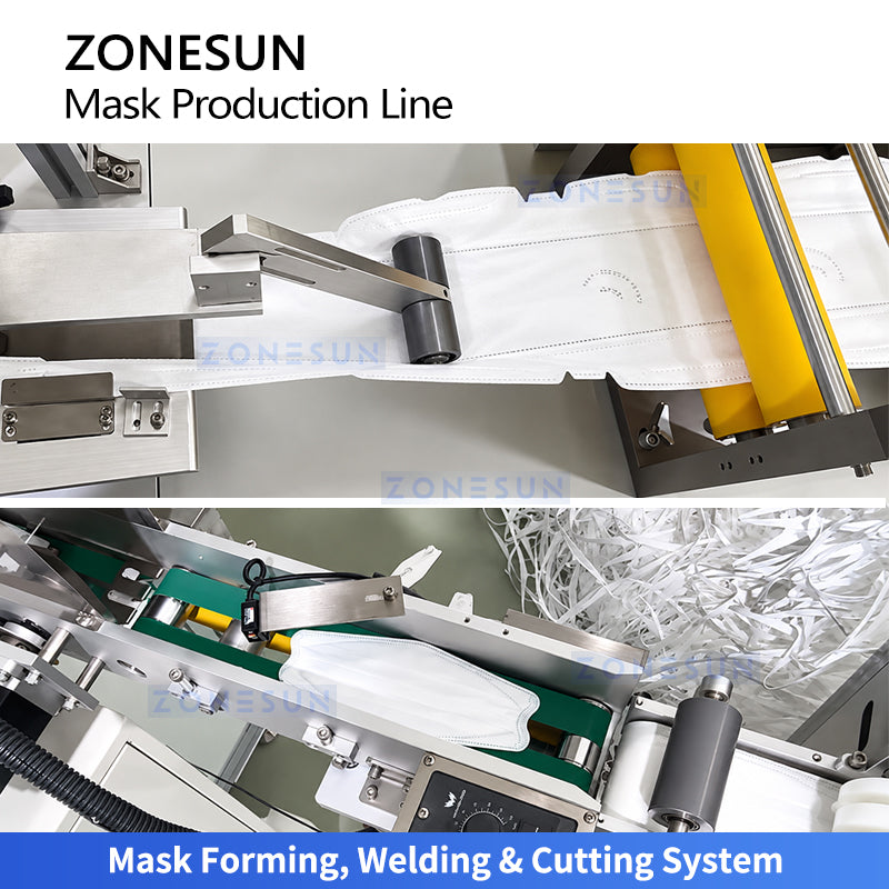 ZONESUN ZS-MMN94 Automatic KF94 Face Mask Making Production Machine with Ultrasonic Welding