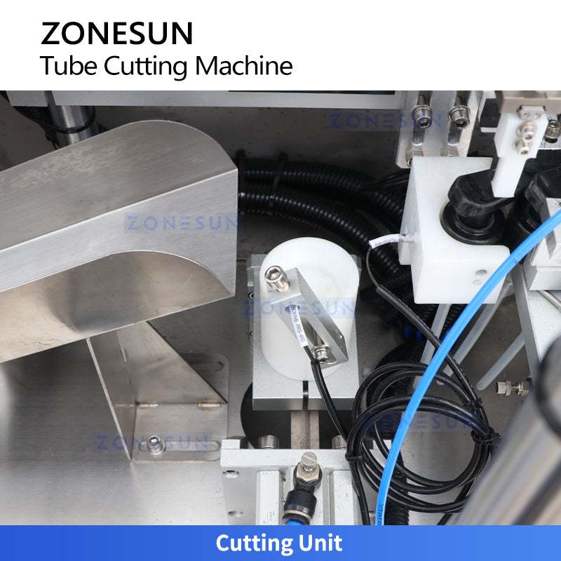 Smart Trimming: ZONESUN ZS-JG25 Automatic V-Cut Tube Cutting Machine for Spray & Lotion Pumps
