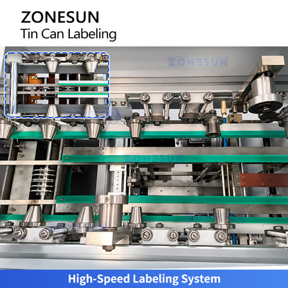 ZONESUN ZS-JTB80 High-Speed Automatic Horizontal Tin Can Wrap-Around Labeling Machine