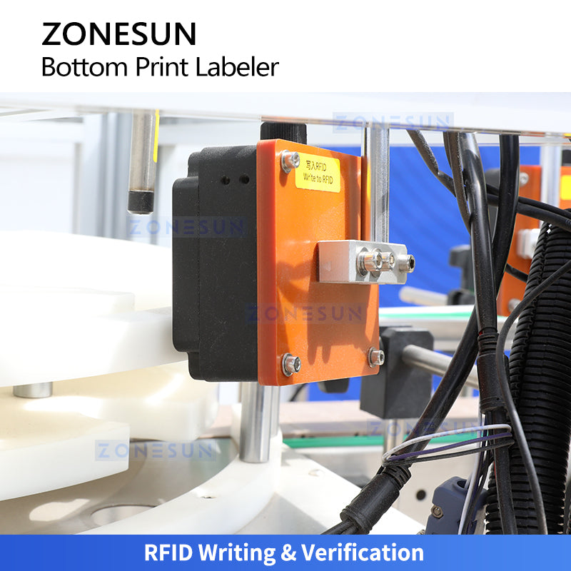 Smart Coding: ZONESUN ZS-512F Automatic Bottom Print & Apply Labeling Machine with RFID Verification