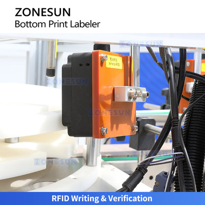Smart Coding: ZONESUN ZS-512F Automatic Bottom Print & Apply Labeling Machine with RFID Verification