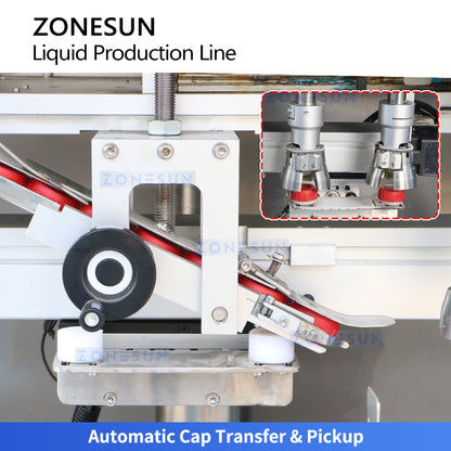 ZONESUN ZS-FAL180G11 Automatic 6-Head Magnetic Pump Liquid Filling, Tracking Capping and Labeling Production Line