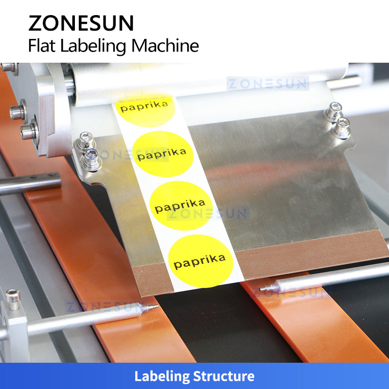 ZONESUN ZS-TB161PO High-Speed Flat Labeling Machine with Inkjet Printer for Jar Lids Paper Cups and Top Surface Self-Adhesive Labels