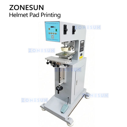 ZONESUN ZS-VTQYY2: Semi-Automatic Single-Color Helmet Pad Curved Surface Logo Printing Machine
