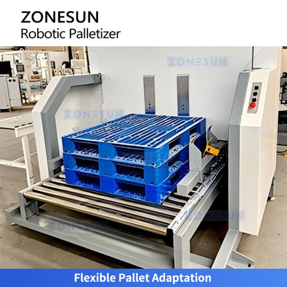 Smart Stacking: ZONESUN ZS-CSPM8 Corrugated Carton Robotic Palletizer & Sheet Placing System
