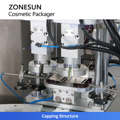 ZONESUN ZS-AFC28B Automatic Cosmetic Cream, Serum & Lotion Filling, Foil Sealing and Capping Machine