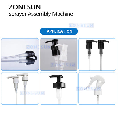 High Efficiency: ZONESUN ZS-WIM06 Fully Automatic Trigger Sprayer Pump Head Assembly Machine Line