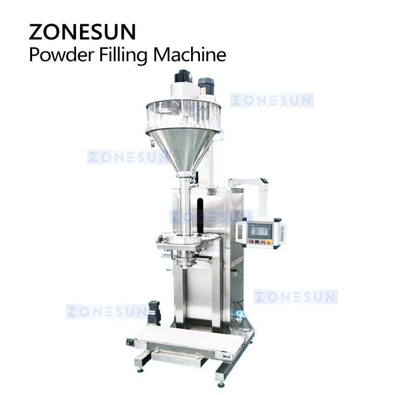 Precision Servo: ZONESUN ZS-FM75L Semi-Automatic Anti-Dust Auger Powder Bag Filling Machine