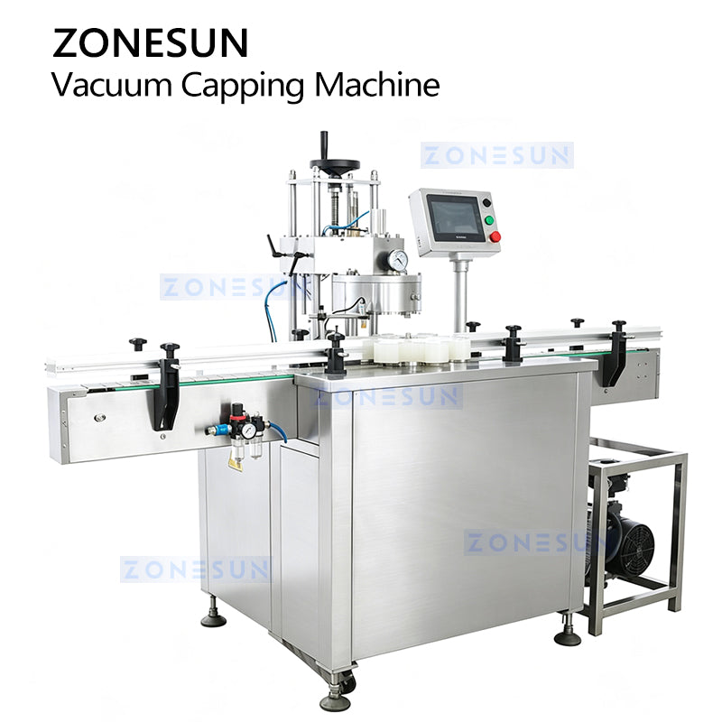 ZONESUN ZS-XG240 Automatic Vacuum Capping Machine for Jars and Glass Bottles
