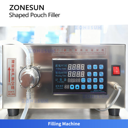 ZONESUN ZS-PL240YX Automatic Shaped Pouch Filling, Sealing, and Cutting Machine for Liquids