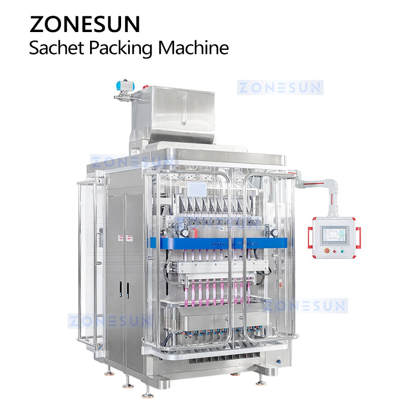 High Output: ZONESUN ZS-520BY Multi-Lane Stick Liquid Packing Machine for Ice Pops, Jelly & Honey