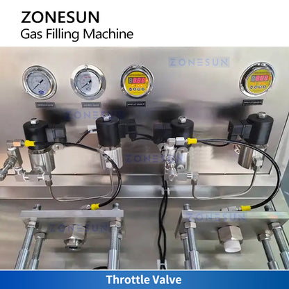 Industrial Efficiency: ZONESUN ZS-FCO4 4-Head High-Pressure CO2 Gas Filling & Packaging Machine