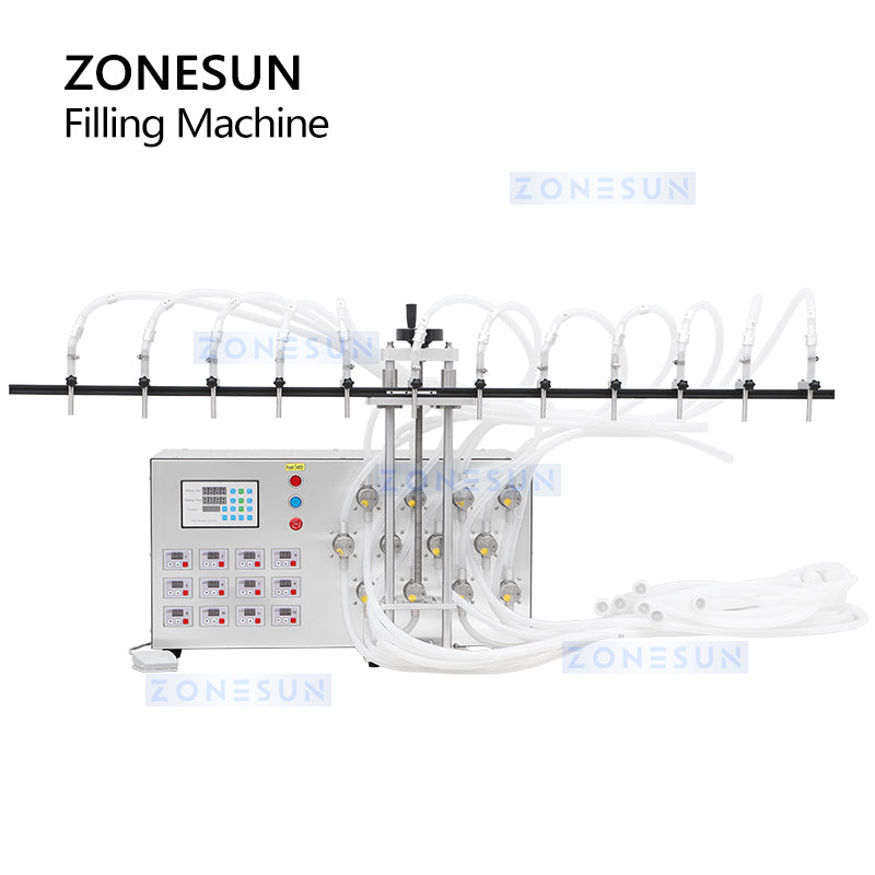 ZONESUN ZS-MPYT12P Tabletop Filling Machine with 12 Magnetic Pumps for Efficient Liquid Bottling