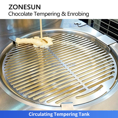 ZONESUN ZS-CG30 Automatic Chocolate Tempering and Enrobing Machine for Coating Products