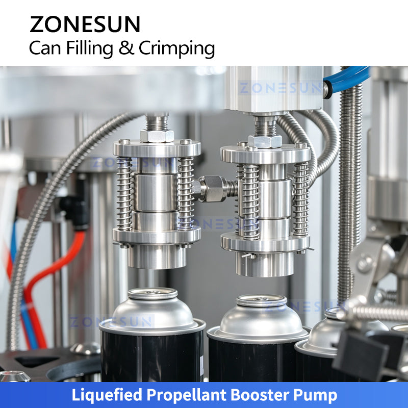 ZONESUN ZS-QW1600D Automatic Aerosol Can Filling Crimping Machine with Valve Feeder