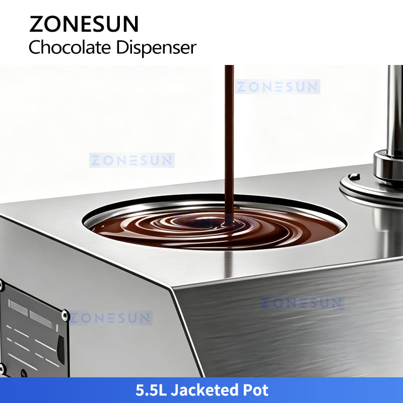Sweet Toppings: ZONESUN ZS-DJ500 Commercial Chocolate Sauce Melting Tempering & Dispenser Machine