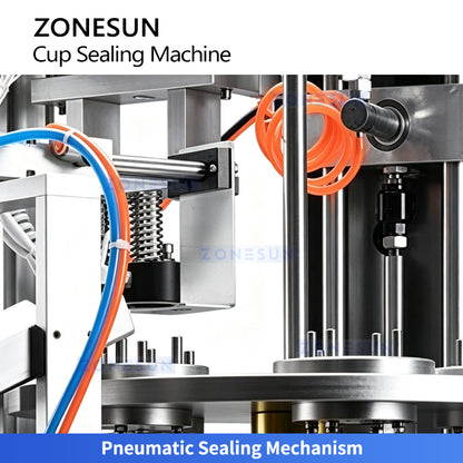 ZONESUN ZS-KCS6 Automatic Pneumatic Rotary Cup Tea Can Heat Sealing Machine