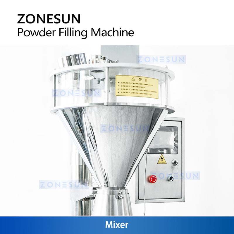 ZONESUN ZS-FM1A Powder Filling Machine with Mixing and Conveyor for Food, Coffee, and Milk Powder