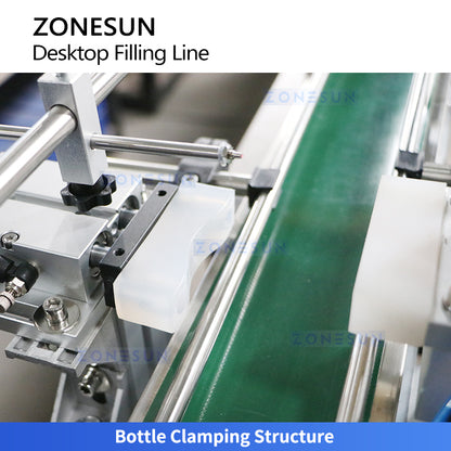 Efficient & Compact: ZONESUN ZS-FAL180DT Desktop Dual-Head Filling Capping Line for Juice &Cosmetics