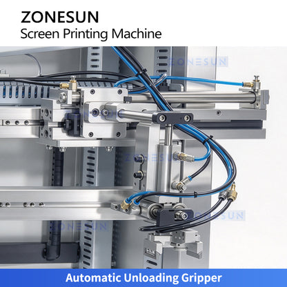 ZONESUN ZS-SWP5 Automatic Dual-Color Screen Printing Machine for Bottles with Flame Treatment and UV Curing