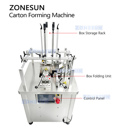 ZONESUN ZS-SEFM01 Semi-Automatic Carton Forming Machine for Paperboard Boxes