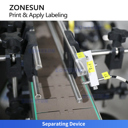 Variable Data: ZONESUN ZS-TB164PO Real-Time Print & Apply Labeling Machine for Round Bottles