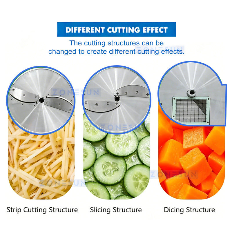 High Efficiency: ZONESUN ZS-VCM901 Multi-functional Industrial Vegetable Slicer, Dicers and Shredder