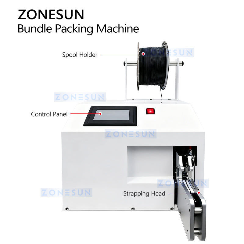 ZONESUN ZS-WTKZ3 Automatic Electric Wire Strapping Machine for Food Bags and Power Cords