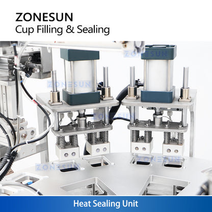 ZONESUN ZS-AFS07R Automatic Servo Gear Pump Rotary Cup Filling and Sealing Machine
