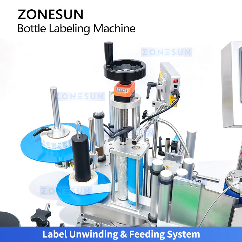 ZONESUN ZS-TB821 Automatic Round Bottle Jar Single Side Self Adhesive Sticker Labeling Machine
