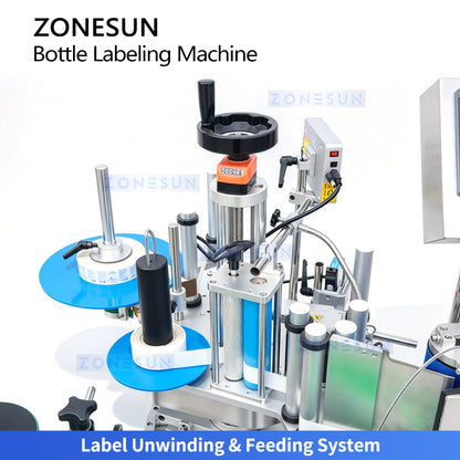 ZONESUN ZS-TB821 Automatic Round Bottle Jar Single Side Self Adhesive Sticker Labeling Machine