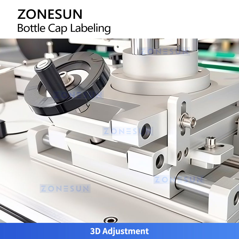 ZONESUN ZS-TB180D Automatic Labeling Machine for Concave Bottle Caps in Food & Beverage