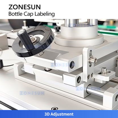 ZONESUN ZS-TB180D Automatic Labeling Machine for Concave Bottle Caps in Food & Beverage