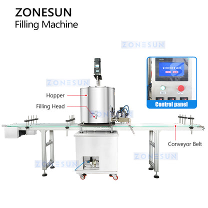 ZONESUN ZS-VTGTL2 Paste Filling Machine for Honey, Creams, Gels, Balms, Solid Perfume & Cosmetics