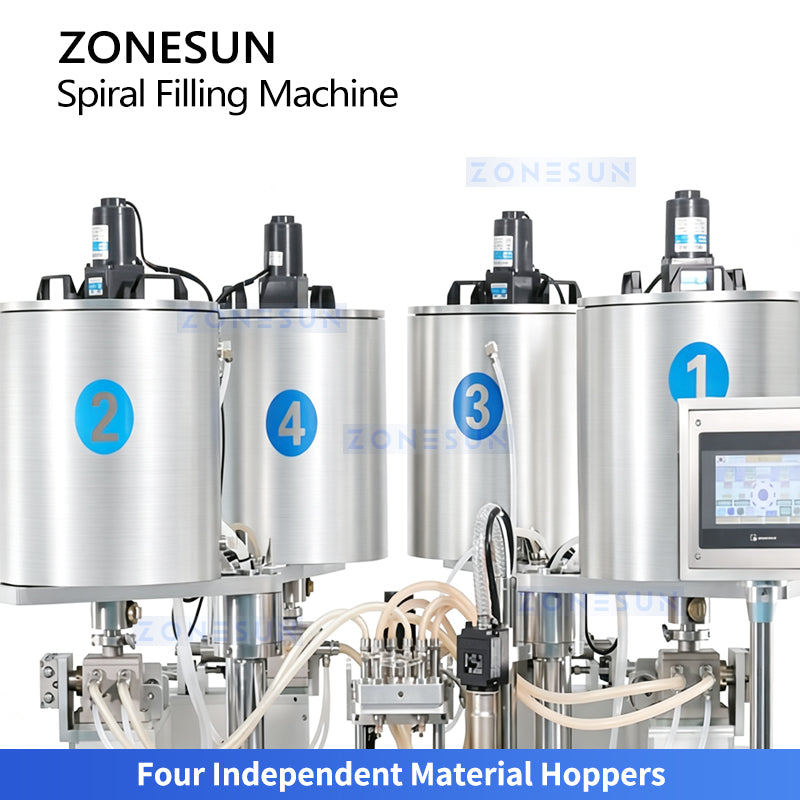 ZONESUN ZS-MCS5 Automatic 4 Color Spiral Pattern Filling Machine with Preheating for BB Cream
