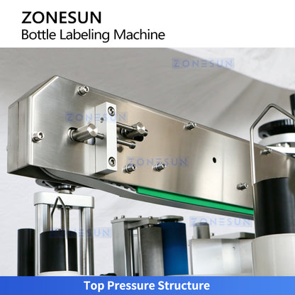 High Precision: ZONESUN ZS-TB300L Automatic Labeling Machine for Round & Flat Bottles Jars / Flasks