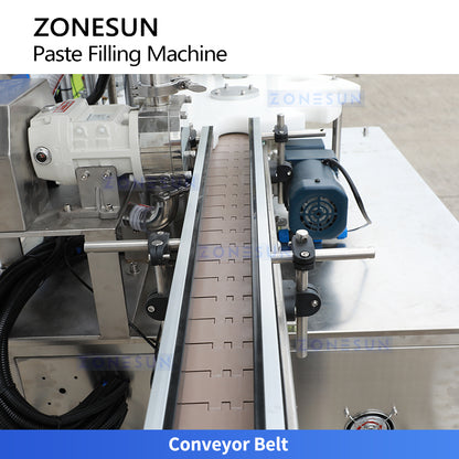 High Precision:ZONESUN ZS-AFC19B Rotor Pump Paste Filling and Capping Machine for Cosmetic Cream&Gel