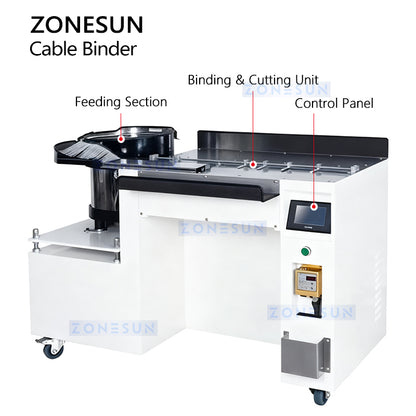 ZONESUN ZS-WTKZ4 Fully Automatic Nylon Cable Tie Machine for Fast Wire Harness Bundling and Cutting